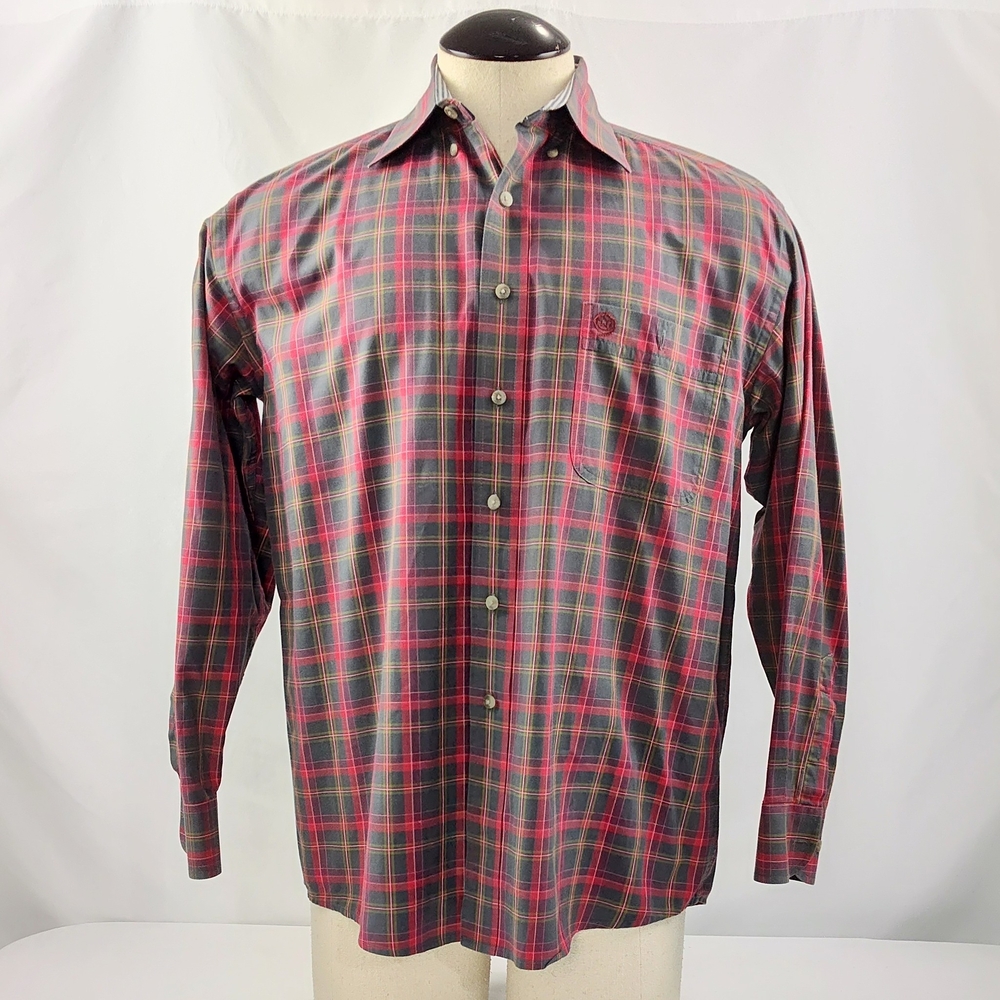Wrangler George Straight Red and Green Plaid Casual Shirt